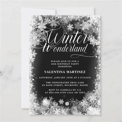 Winter Wonderland Snowflake Invitation