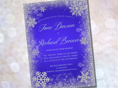 Winter Wonderland Wedding Invitation Template