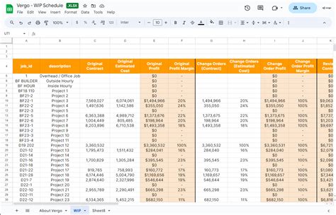 WIP Schedule Template Excel 6