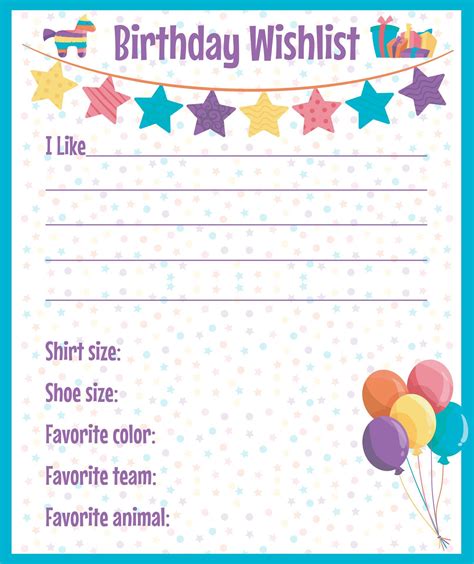 Wishlist Template 5