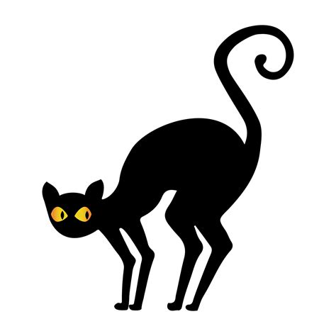 A witch's cat silhouette with a broom