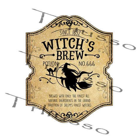 Witch's brew potion label