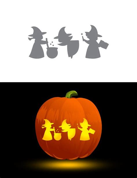 Witch's familiar pumpkin carving template