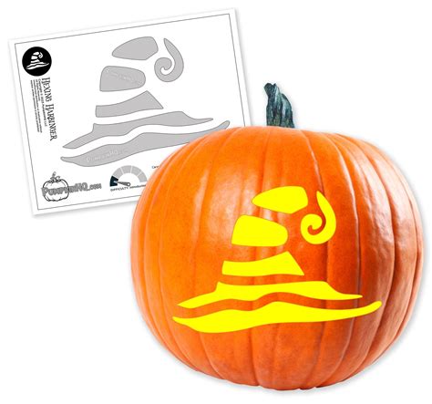 Witch's hat pumpkin stencil