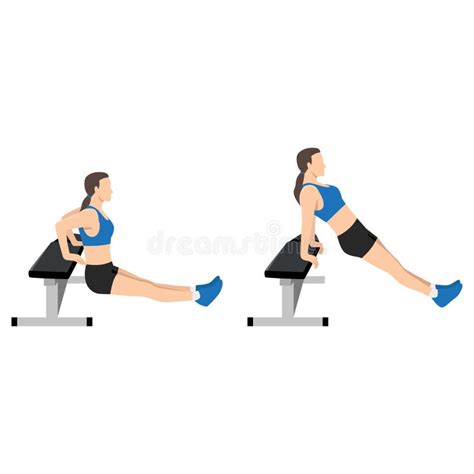 Woman doing tricep dips using a chair