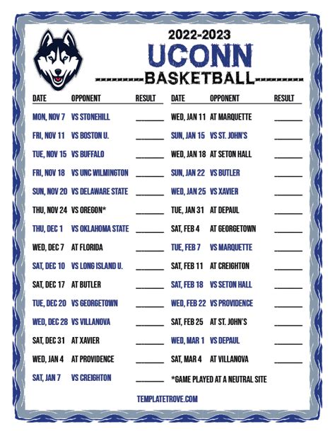 Women's Basketball Schedule