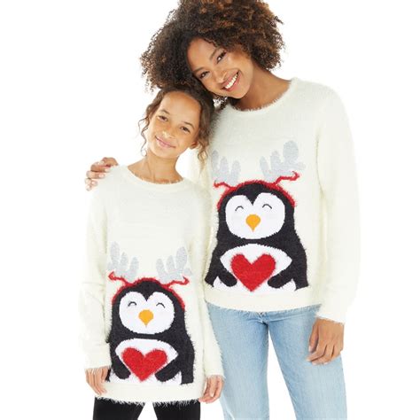 Women's Penguin Sweater with Flashing Lights