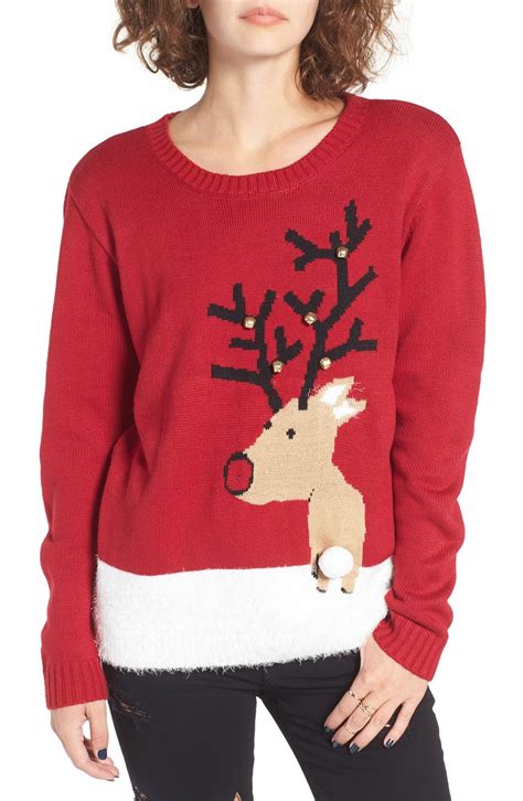 Women's Reindeer Sweater with Flashing Lights