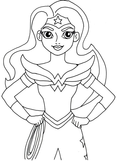 Wonder Woman coloring page for kids to print and enjoy