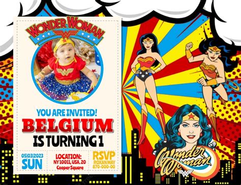 Wonder Woman Flyer Template