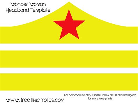 Wonder Woman Headband Template Printable