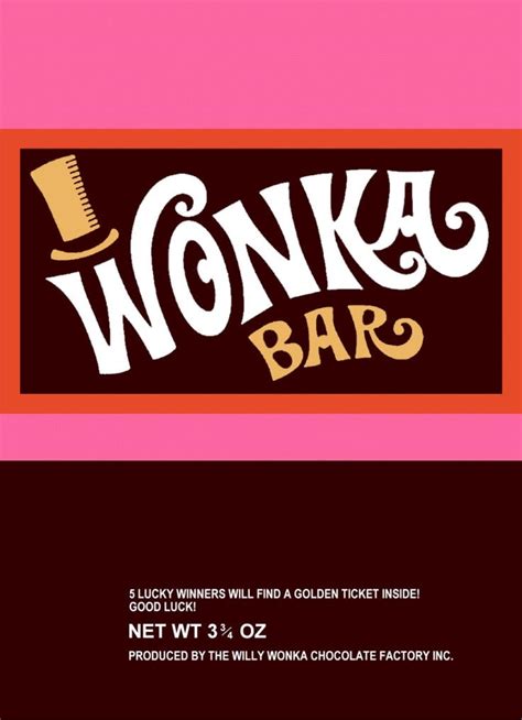 Wonka Bar Chocolate River Labels