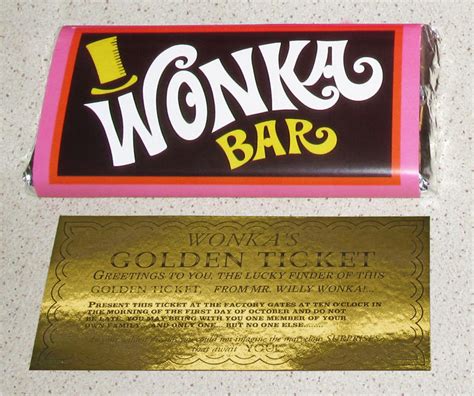 Wonka Bar Golden Ticket Invitation