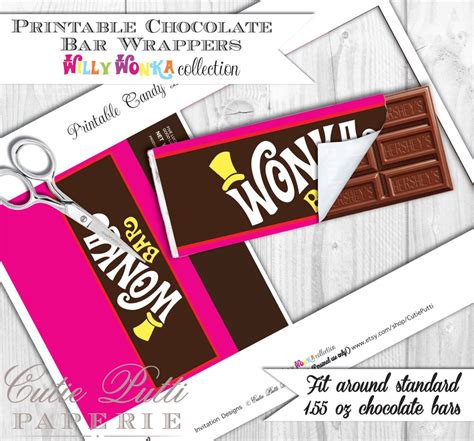 Wonka Chocolate Bar Wrap Printable