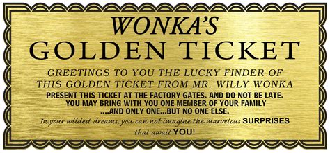 Wonka Golden Ticket idea with a chocolate bar design