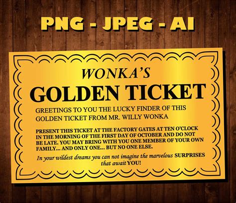 Wonka Golden Ticket Template Download