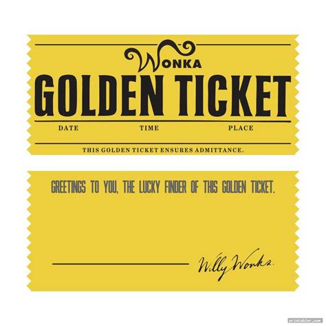 Wonka Golden Ticket Template Free