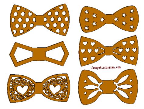 Wood Bow Tie Template Design Sketch Image