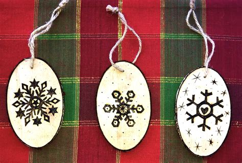 Wood burning Christmas ornaments