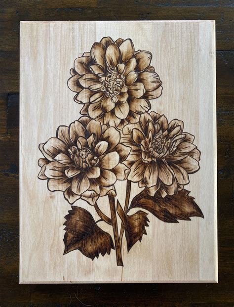 Flower Design for Wood Burning