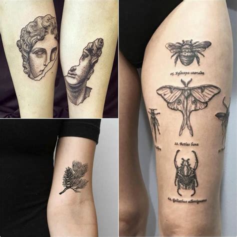 Wood Cut Style Tattoos for Women