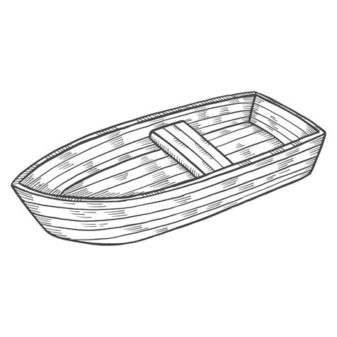 A drawing of a wooden boat with a classic design