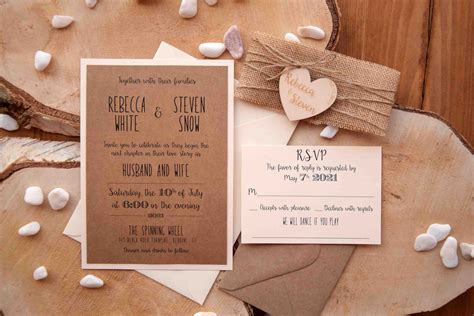 Wooden Country Wedding Invitations