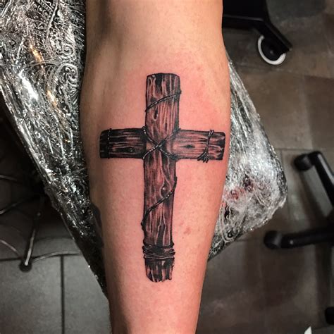 Wooden Cross Tattoo Design