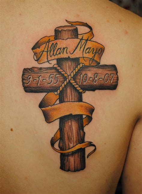 Wooden Cross Tattoo Ideas for Men