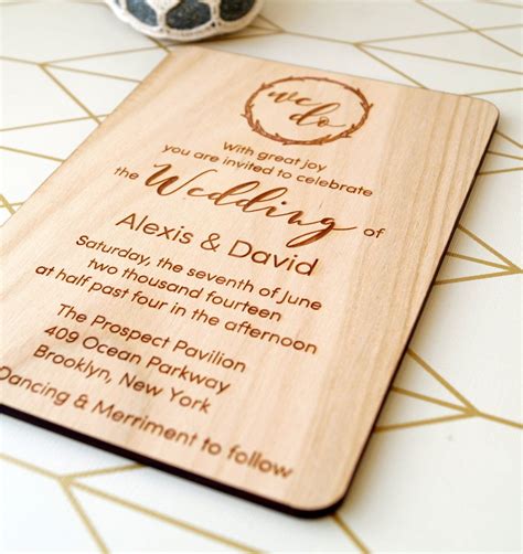 Wooden Texture Wedding Invitations