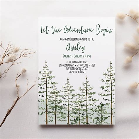 Woodland Adventure Baby Shower Save the Date