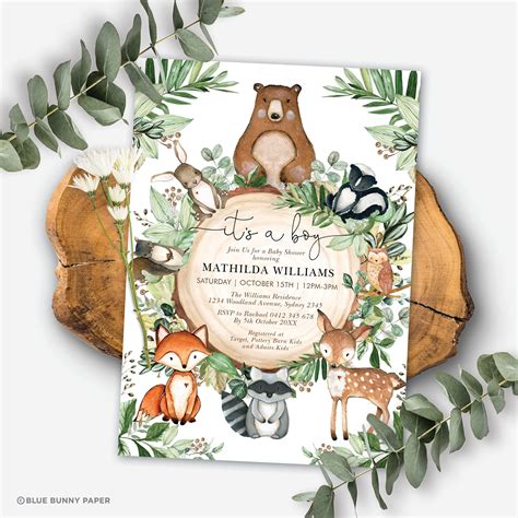 Woodland Inspired Invitation Templates