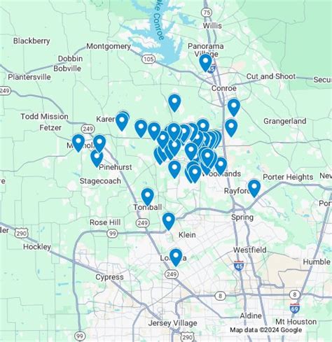 Woodlands Christmas Lights Map