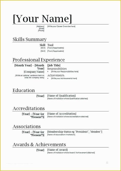 Word 2007 Resume Template