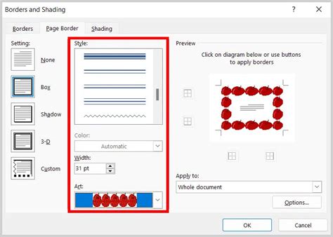 Using the Borders and Shading feature to create a lined paper template