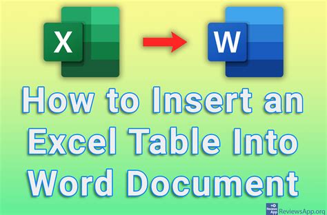 Word document with an Excel table