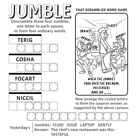 Example of a Word Jumble Puzzle