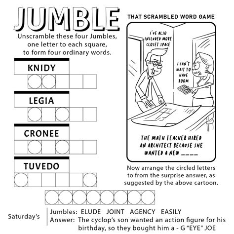 Example of a Word Jumble Puzzle