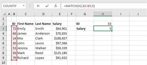 Word matching in Excel