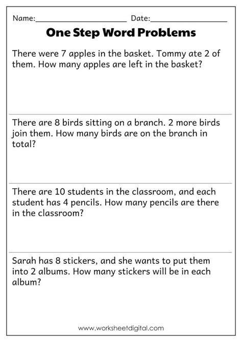 Word Problem Sheets