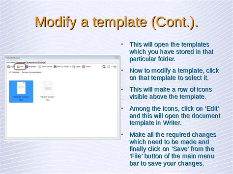 Word processing template example