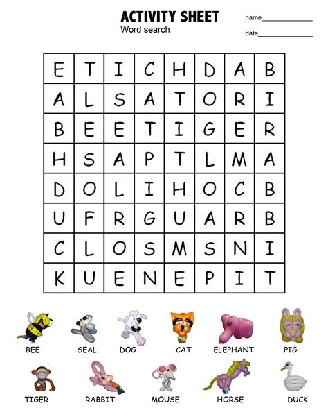 A collection of word search activities