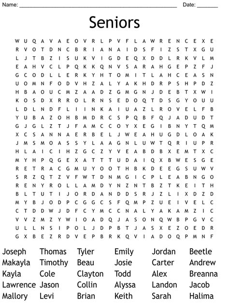 Word Search for Seniors