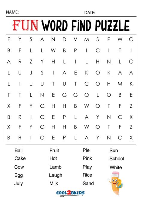 Word Search Printables: A Fun and Challenging Activity