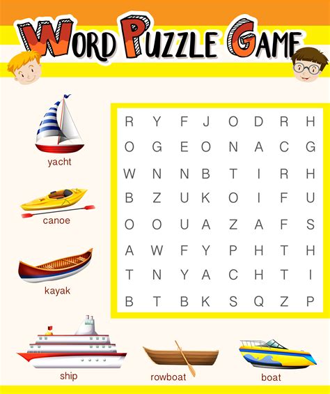 Example of a Word Search Puzzle