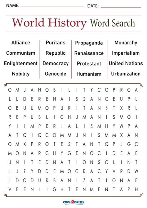 Word search puzzle history