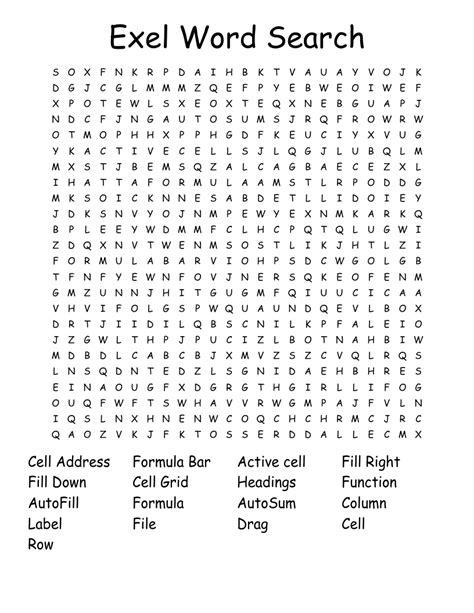 Word Search Puzzles for Excel