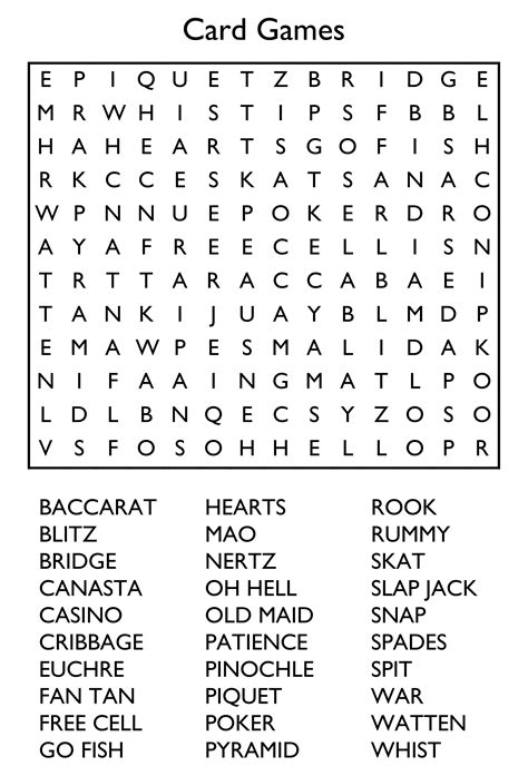 Word search puzzles