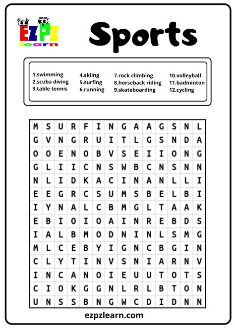 Word Search Sports