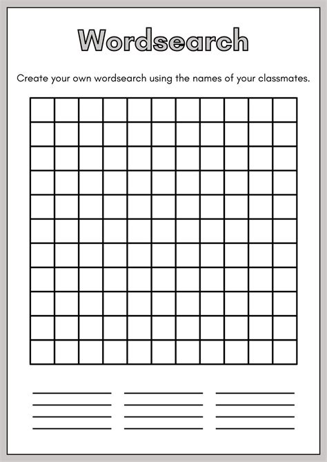 Word Search Template